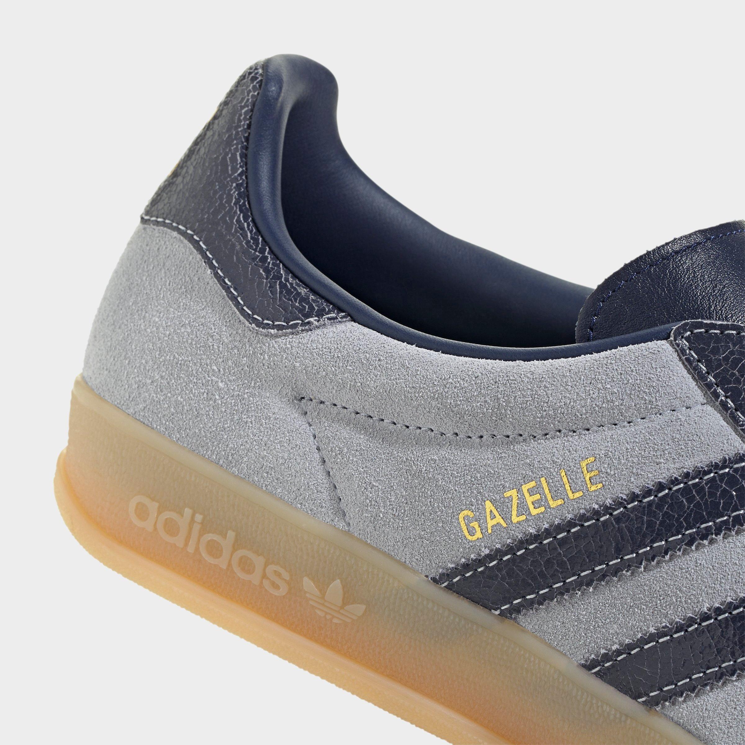 Men's adidas Originals Gazelle Indoor Casual Shoes - Halo Silver/Night Indigo/Gum - Detail shot
