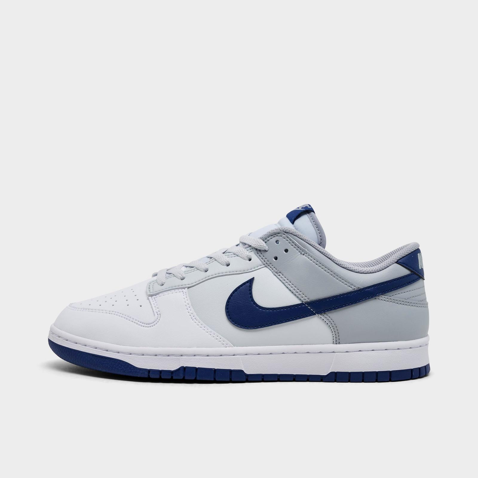 Men's Nike Dunk Low Retro Casual Shoes - Summit White/Summit White/Deep Royal Blue (HF5441-118)