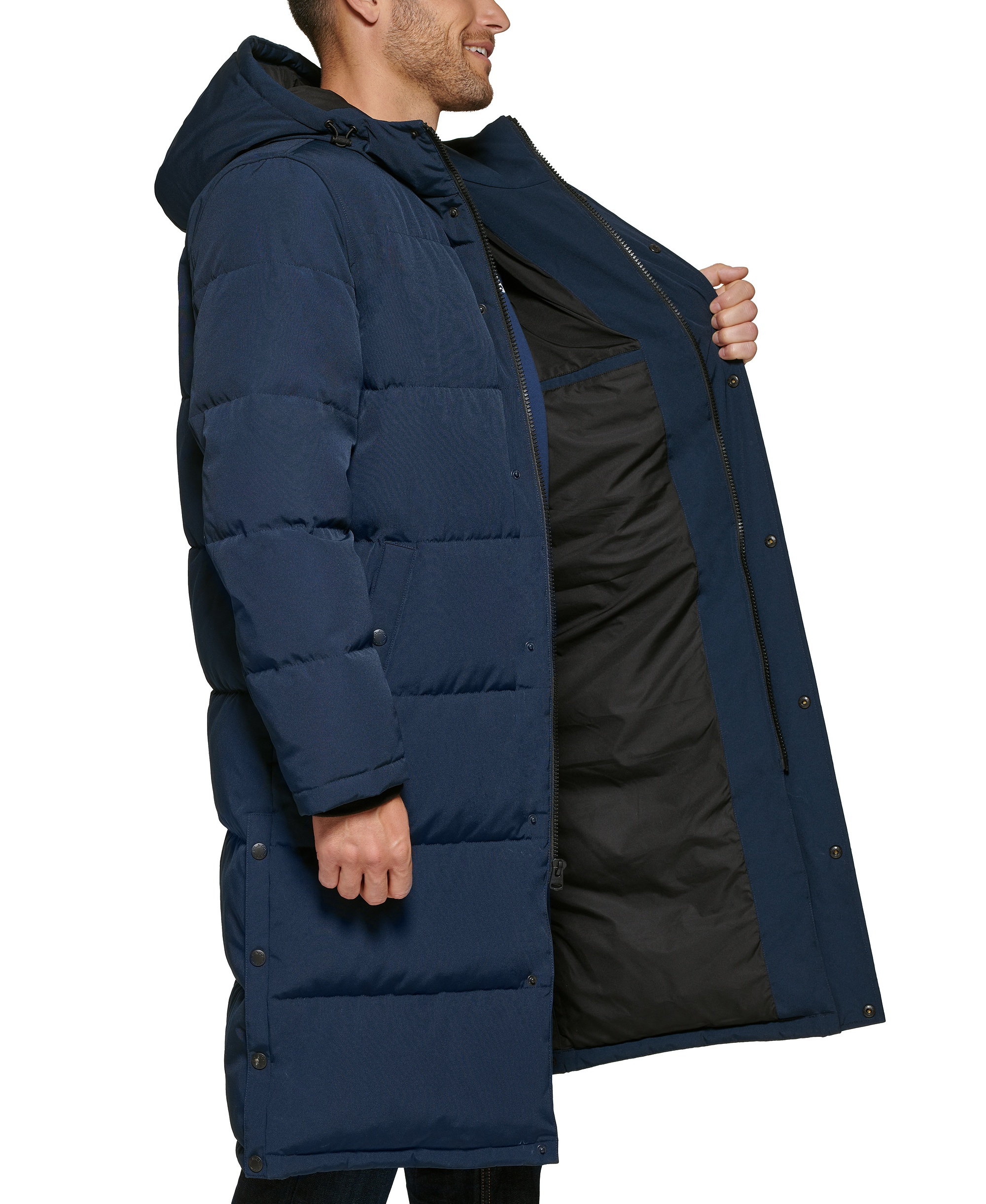 Levi's Men's Quilted Extra Long Parka Jacket - Navy
