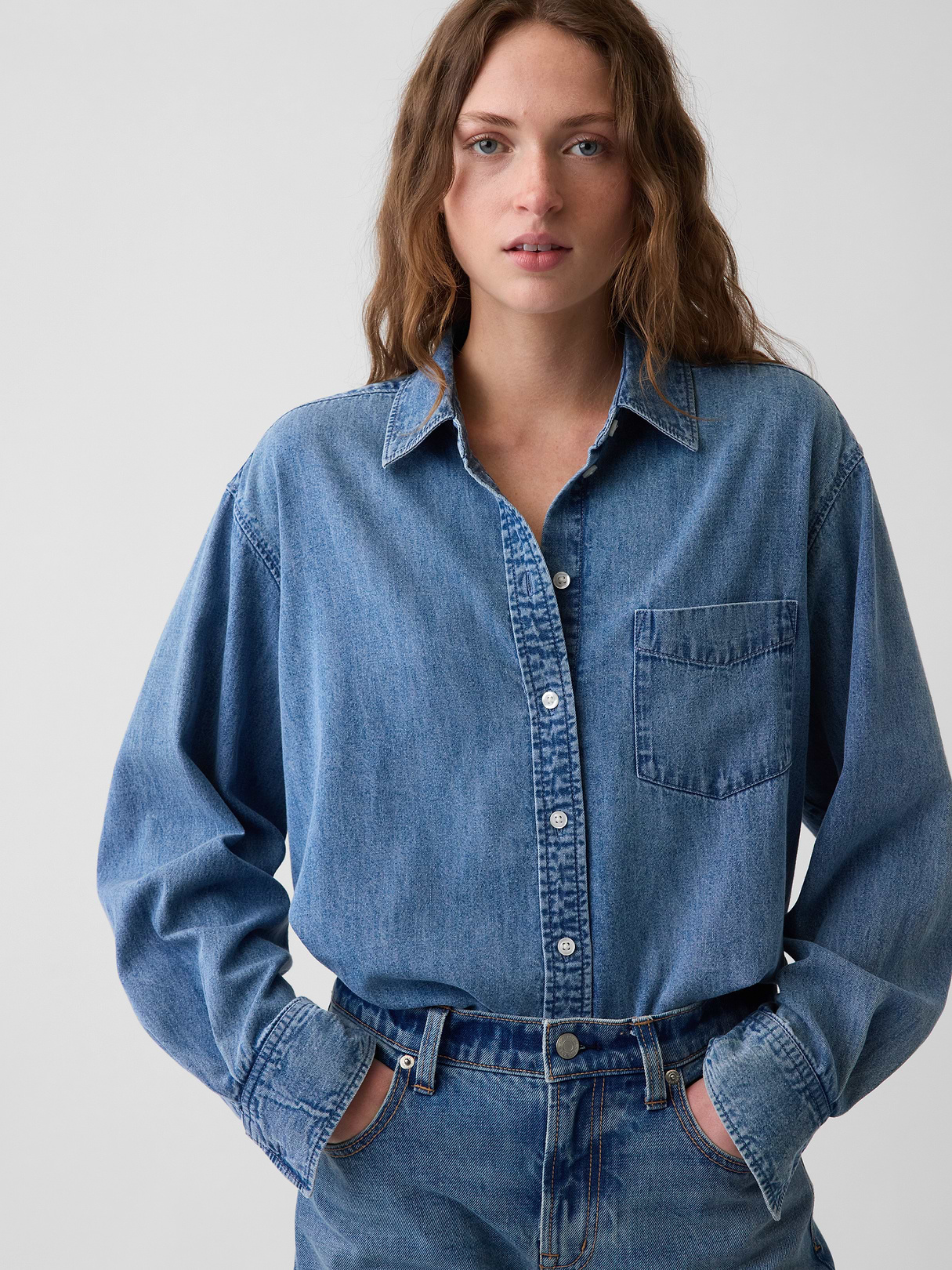 Denim Big Shirt - Medium wash