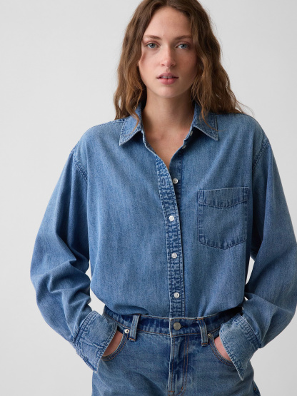 Denim Big Shirt - Medium wash