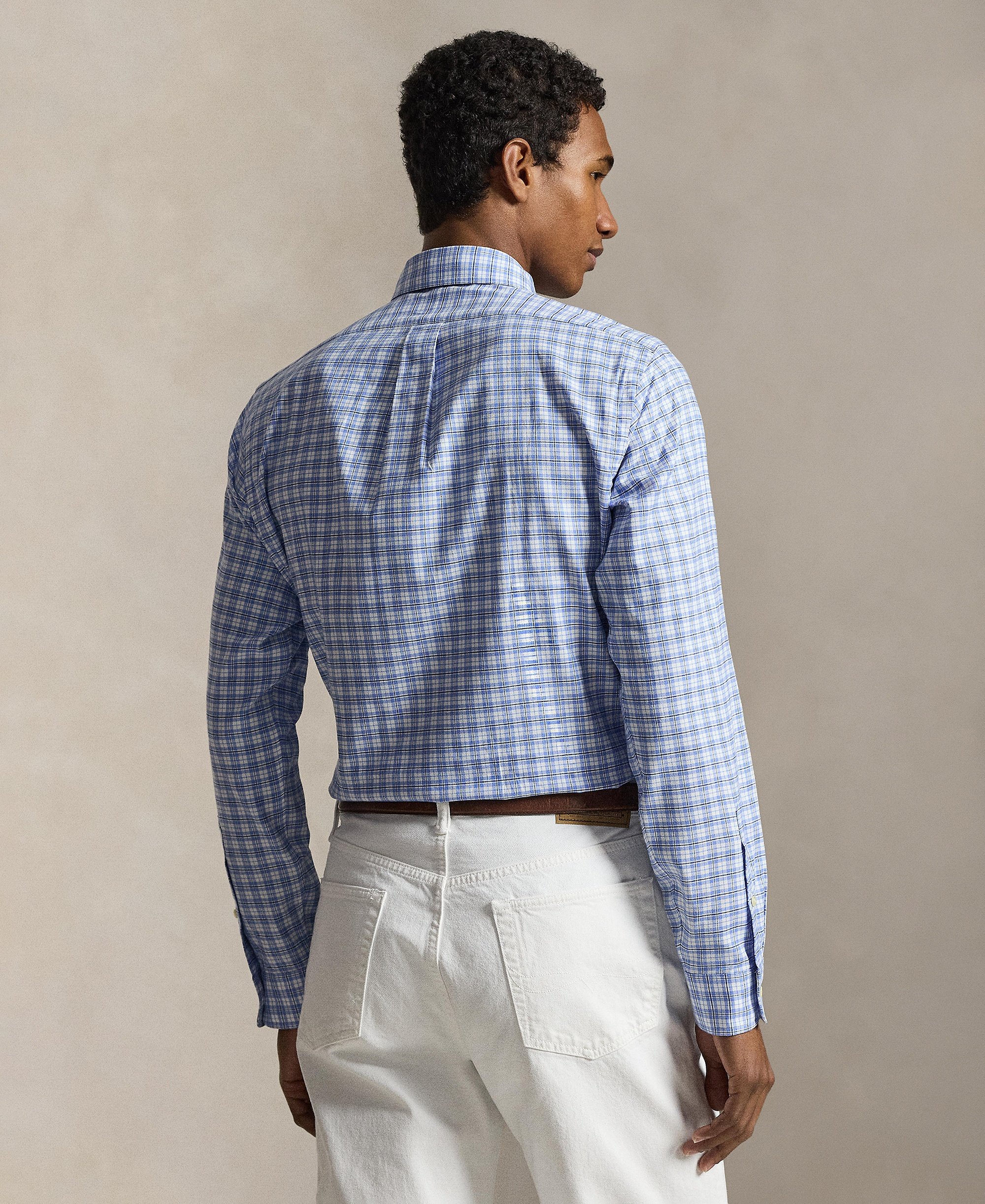 Polo Ralph Lauren Men's Classic-Fit Performance Oxford Shirt - Island Blue White Multi