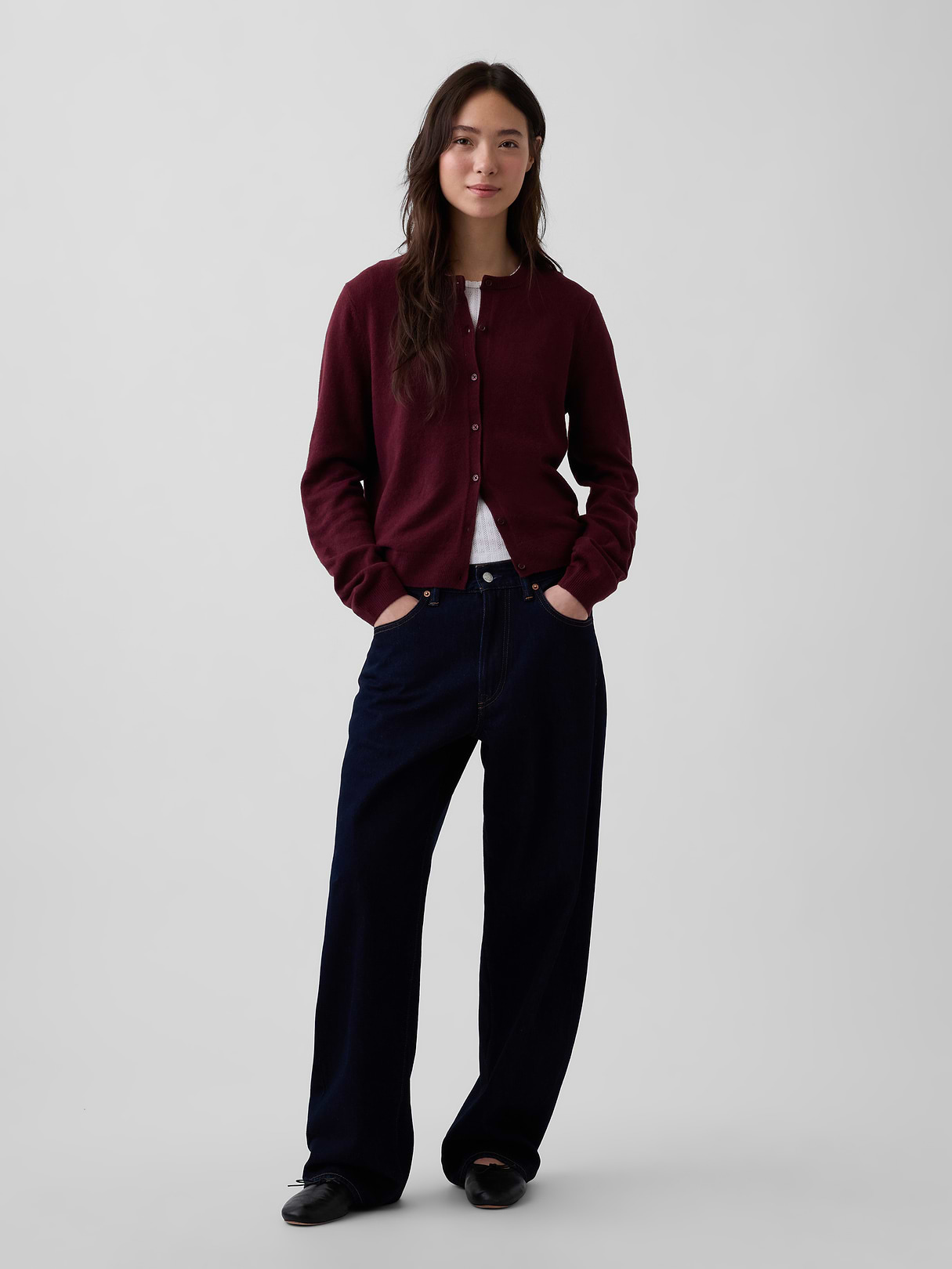 CashSoft Crop Cardigan - Noir red