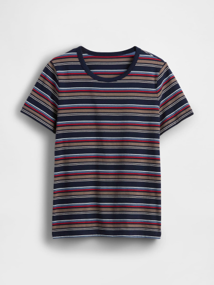Organic Cotton VintageSoft T-Shirt - Navy blue stripe