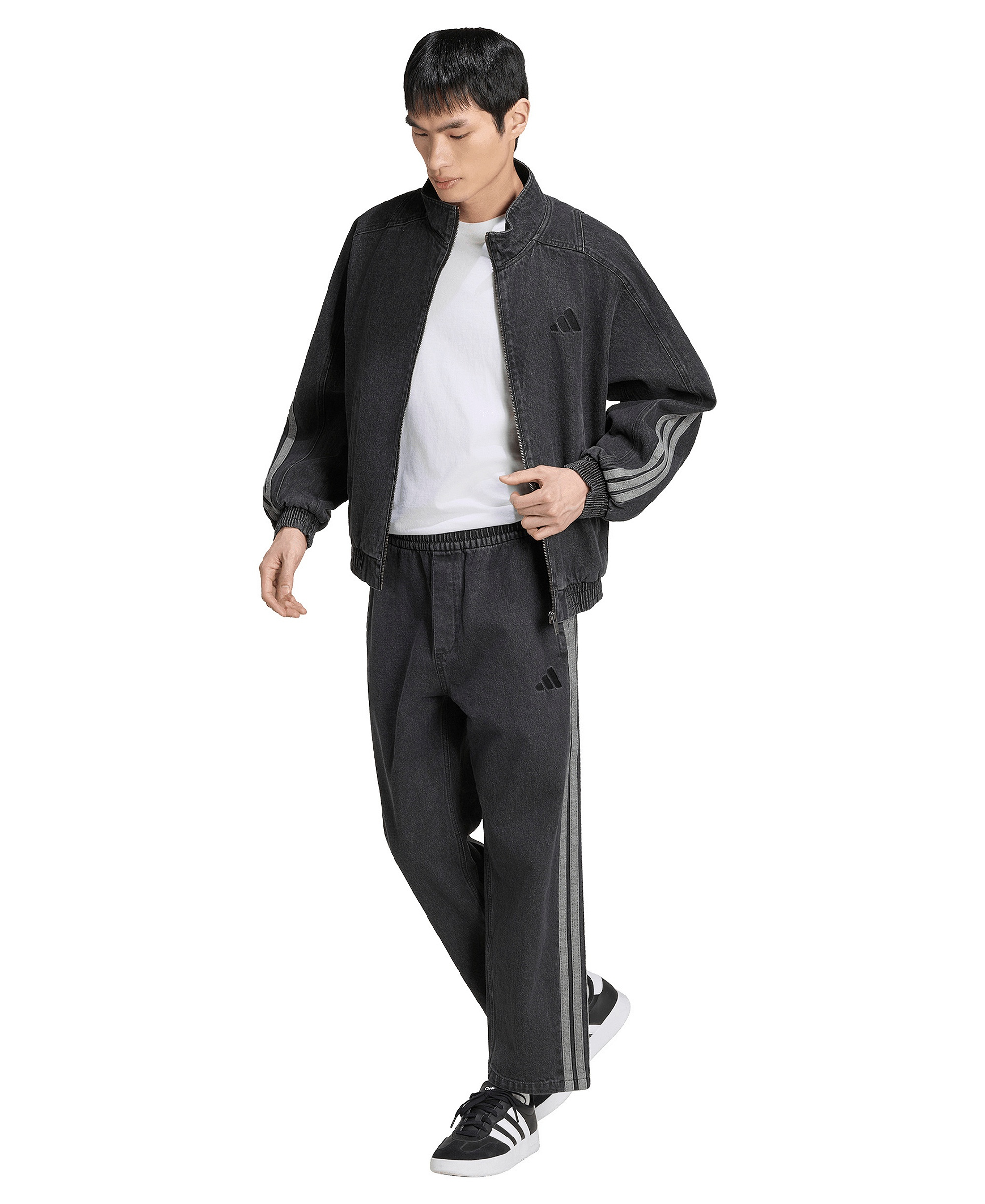 adidas Men's Stadium Denim Track Jacket - Black