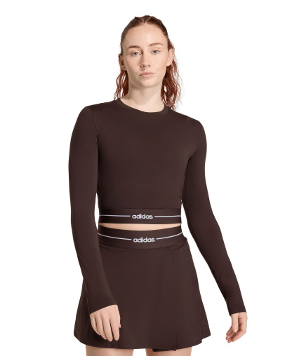 adidas Women's Hyperglam Cropped Training T-Shirt - Aurora Coffee