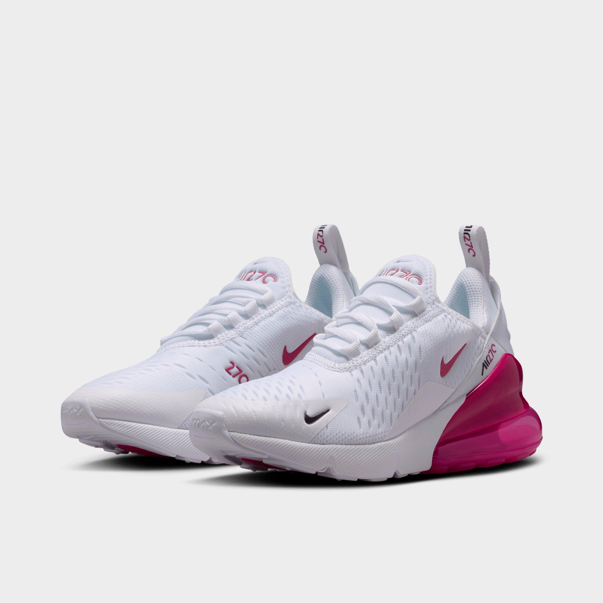 Big Kids' Nithtke Air Max 270 Casual Shoes - White/Black/Sweet Beet - Both shoes facing left