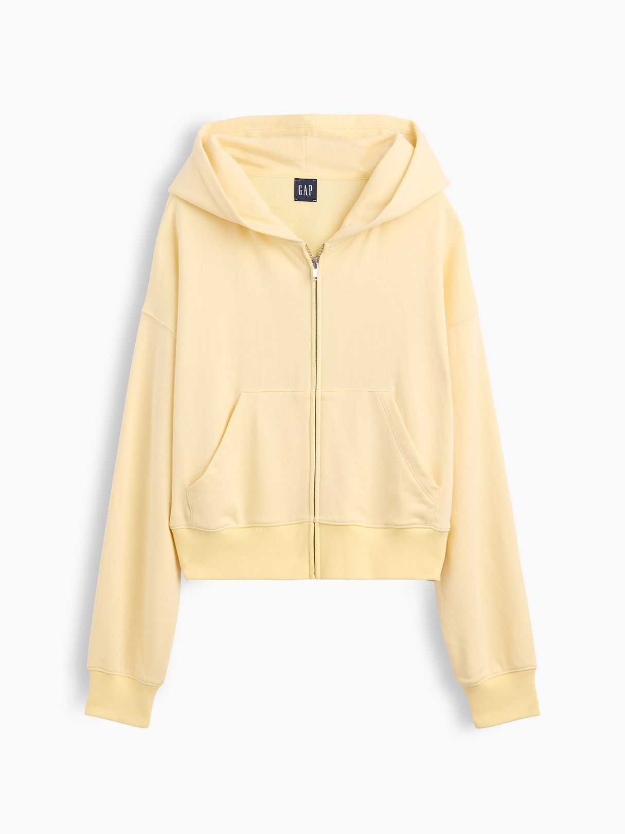 VintageSoft Terry Oversized Wedge Zip Hoodie - Maize yellow