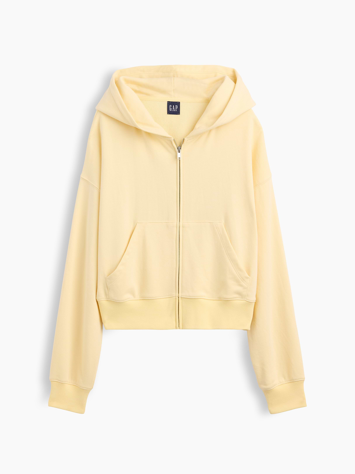 VintageSoft Terry Oversized Wedge Zip Hoodie - Maize yellow