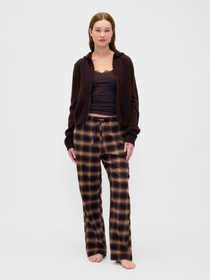 Adult Softest Flannel PJ Pants - Brown plaid