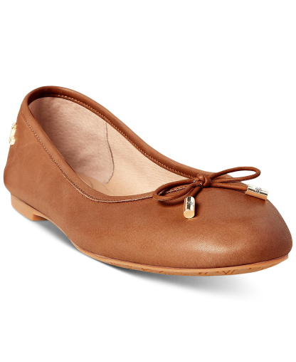 Lauren Ralph Lauren Women's Jayna Nappa Leather Slip-On Flats - Polo Tan