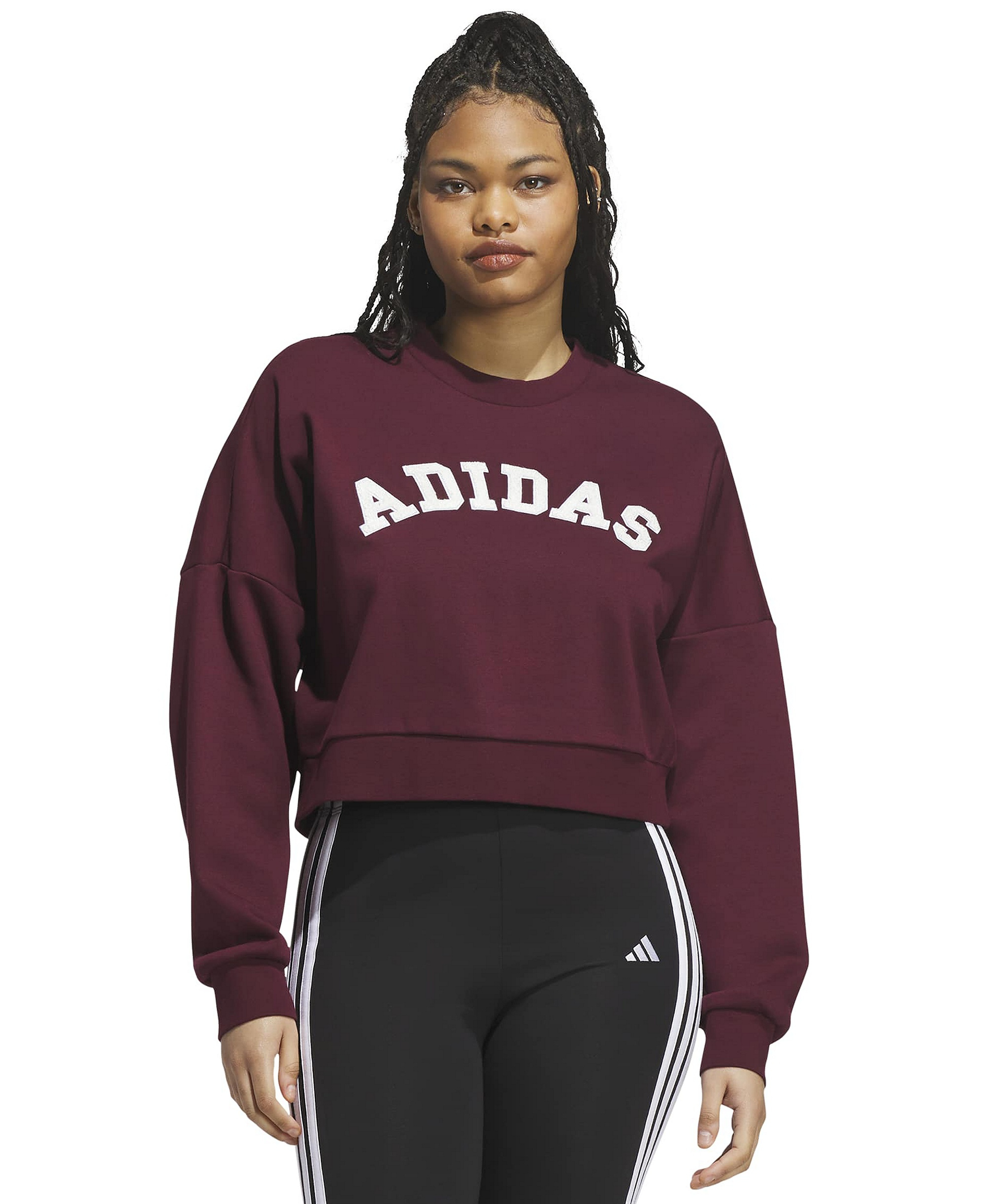 adidas Women's Chenille Logo Graphic Sweatshirt - Maroon