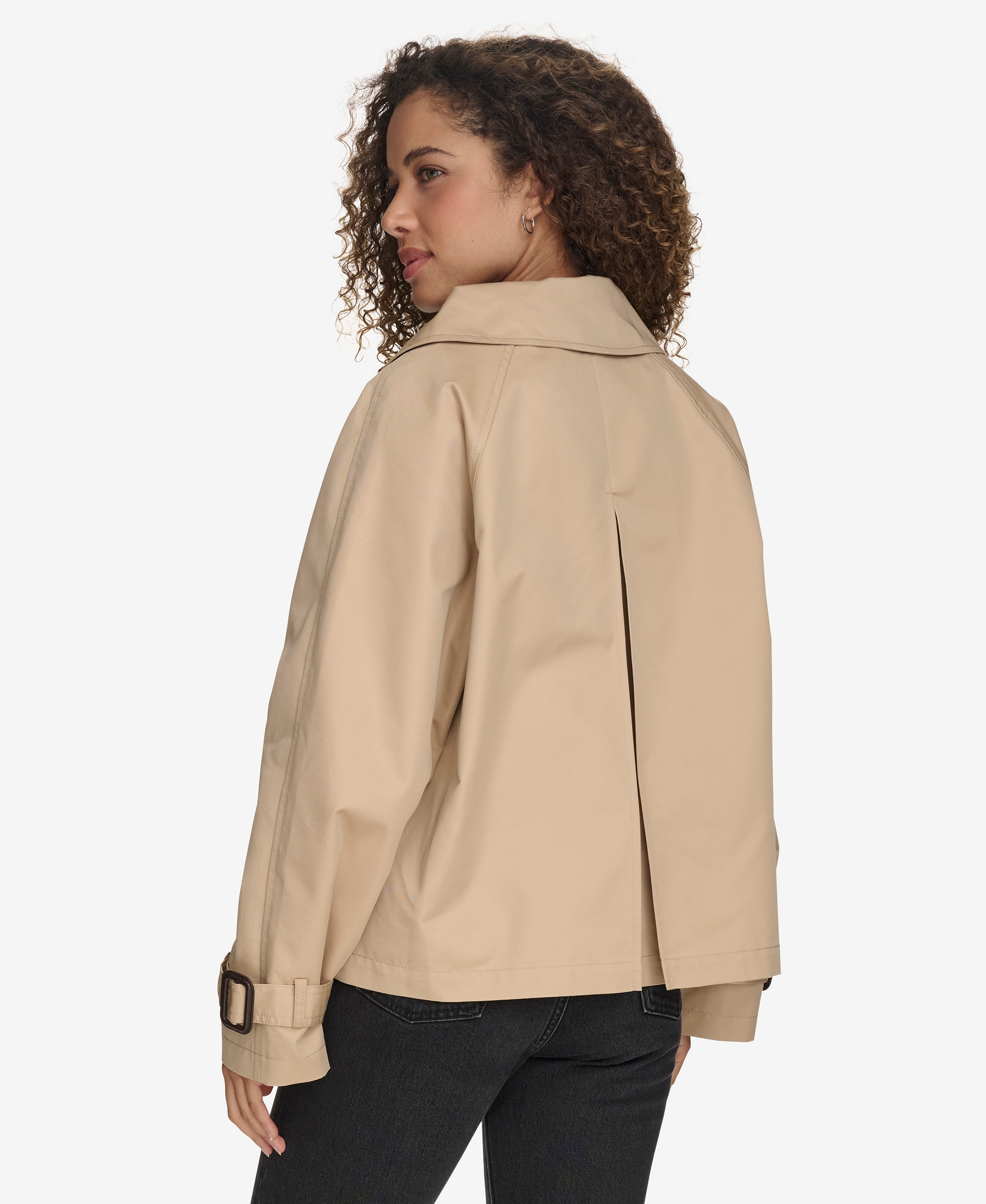 Levi's Women's Regular Short Double Breasted Trench Coat - Khaki