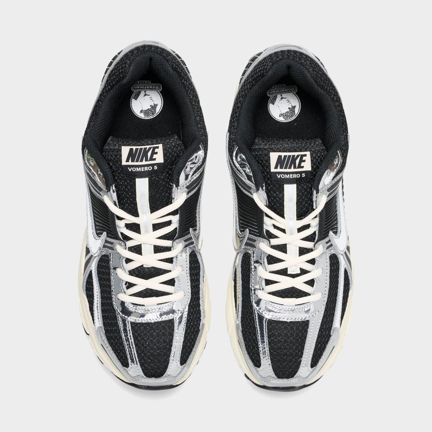 Men's Nithtke Zoom Vomero 5 Casual Shoes - Part 1 - Black/Metallic Silver/Coconut Milk/Chrome - Top view