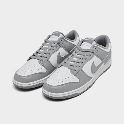 Men's Nithtke Dunk Low Retro Casual Shoes - Part 1 - White/White/Light Smoke Grey - Both shoes facing left