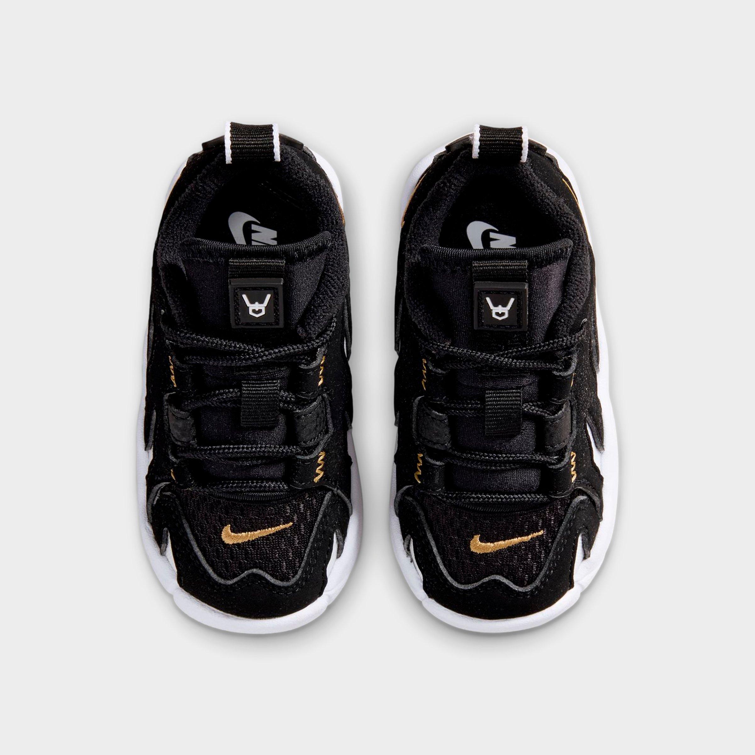 Kids' Toddler Nithtke Air DT Max ‘96 Low Casual Shoes - Black/Metallic Gold/White - Top view