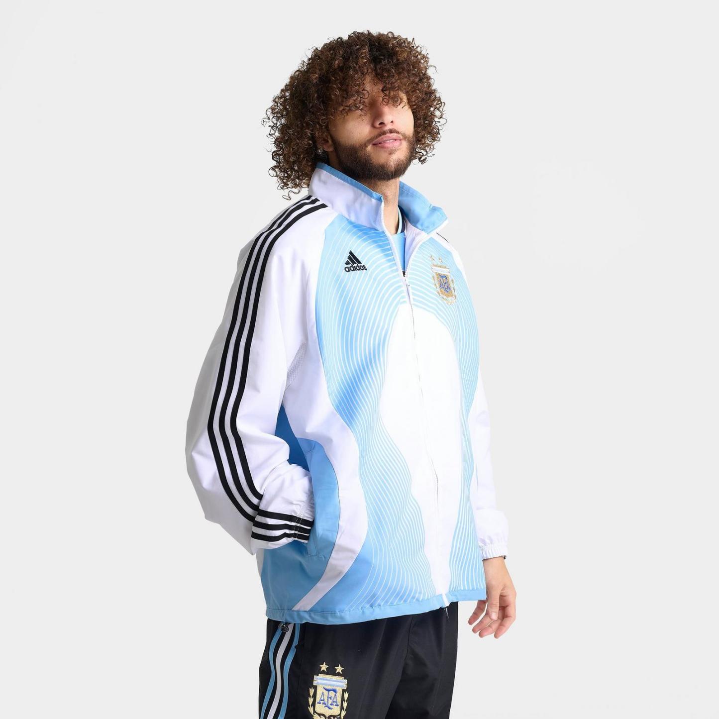 Men's adidas Argentina Home 2006 Soccer Track Top - White/Light Blue - view 3