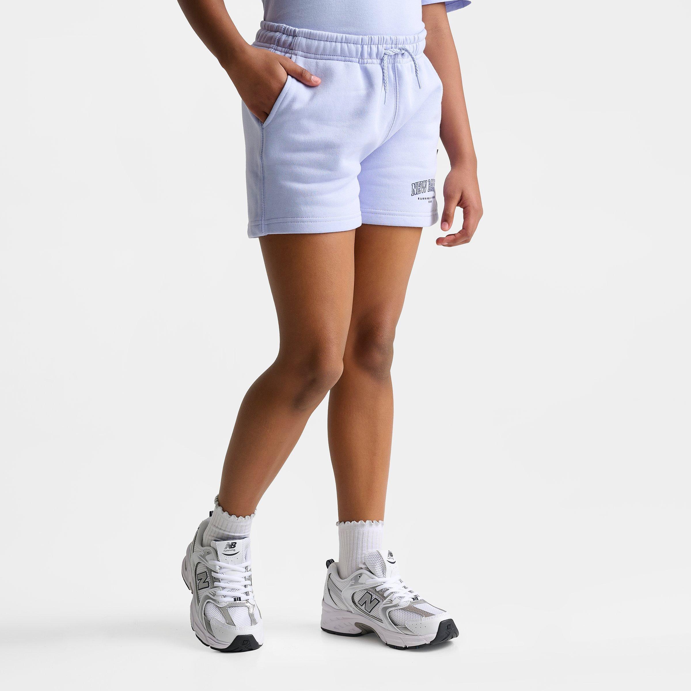 Girls' Big Kids' New Balance Arch Logo Fleece Shorts - Daybreak - view 3