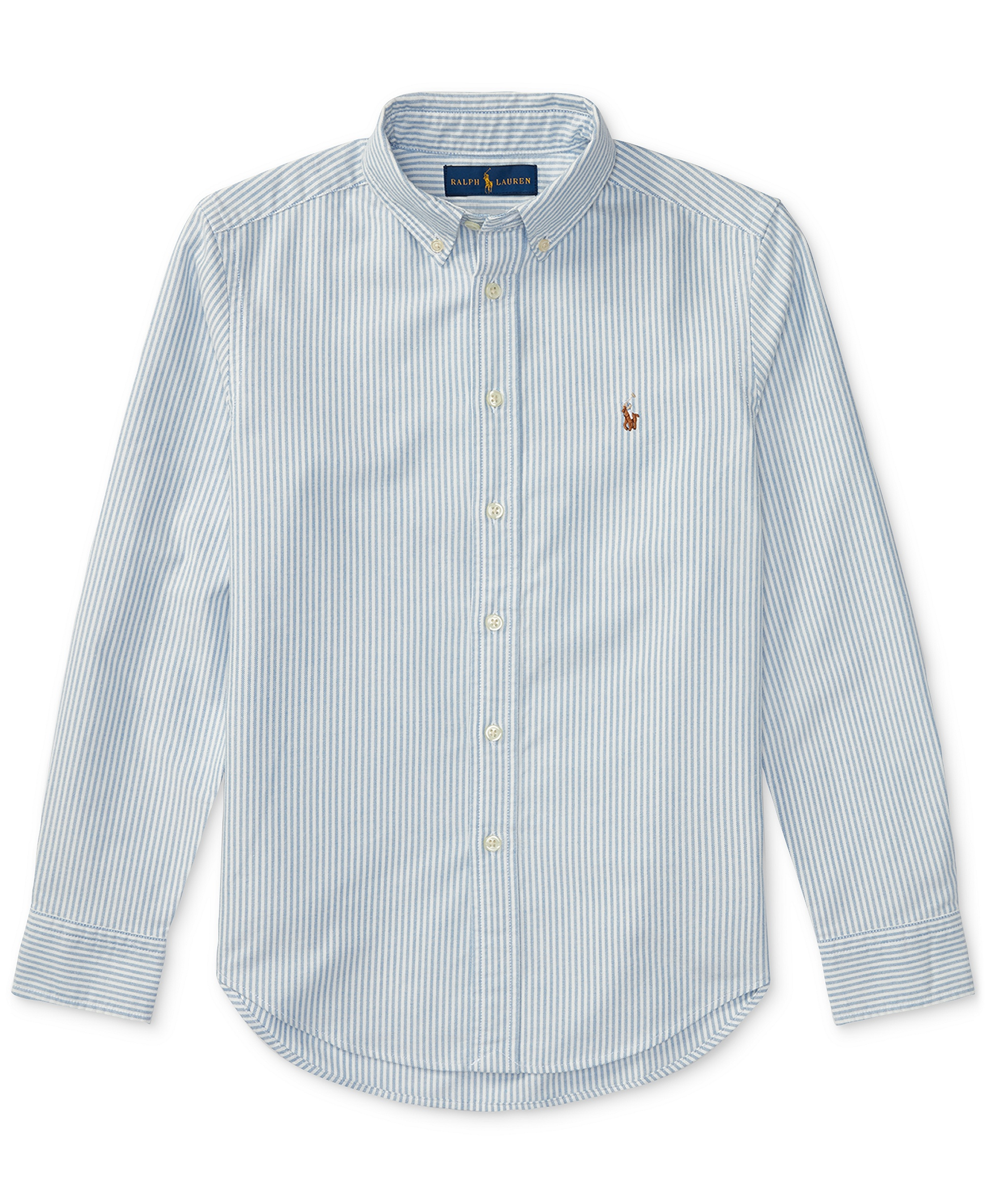 Polo Ralph Lauren 8-20 Boys' Embroidered Pony Logo Cotton Oxford Shirt - Light Blue Stripe