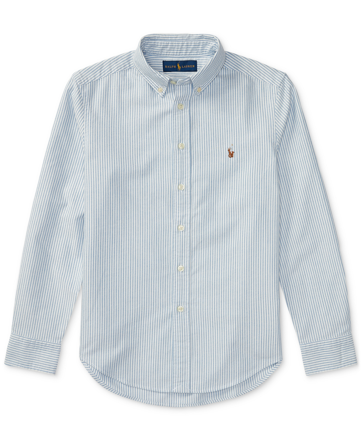 Polo Ralph Lauren 8-20 Boys' Embroidered Pony Logo Cotton Oxford Shirt - Light Blue Stripe
