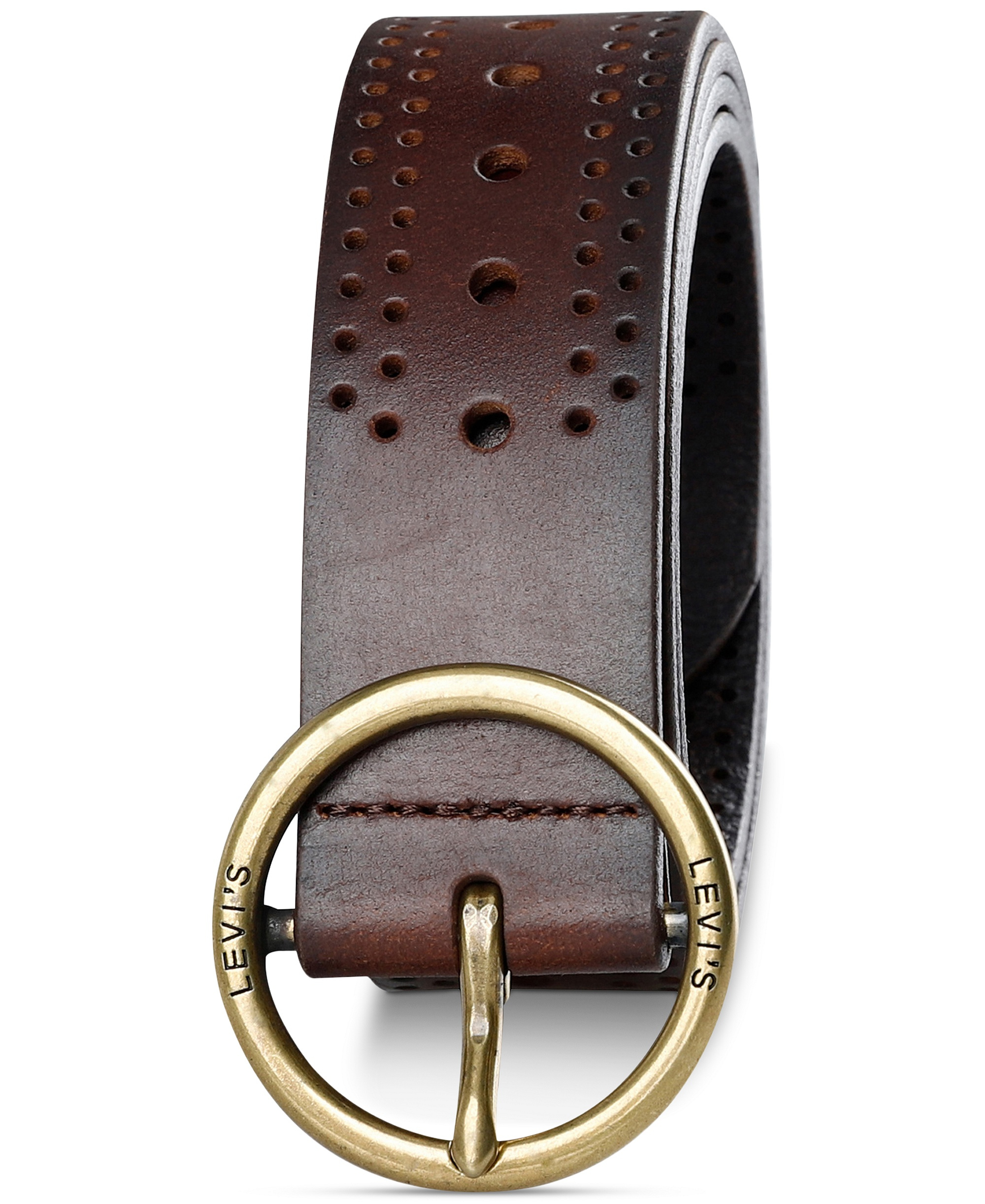 Levi's Women's Adjustable Laser Cut Leather Belt - Brown