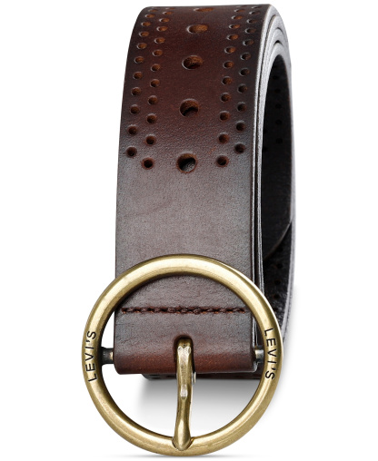 Levi's Women's Adjustable Laser Cut Leather Belt - Brown