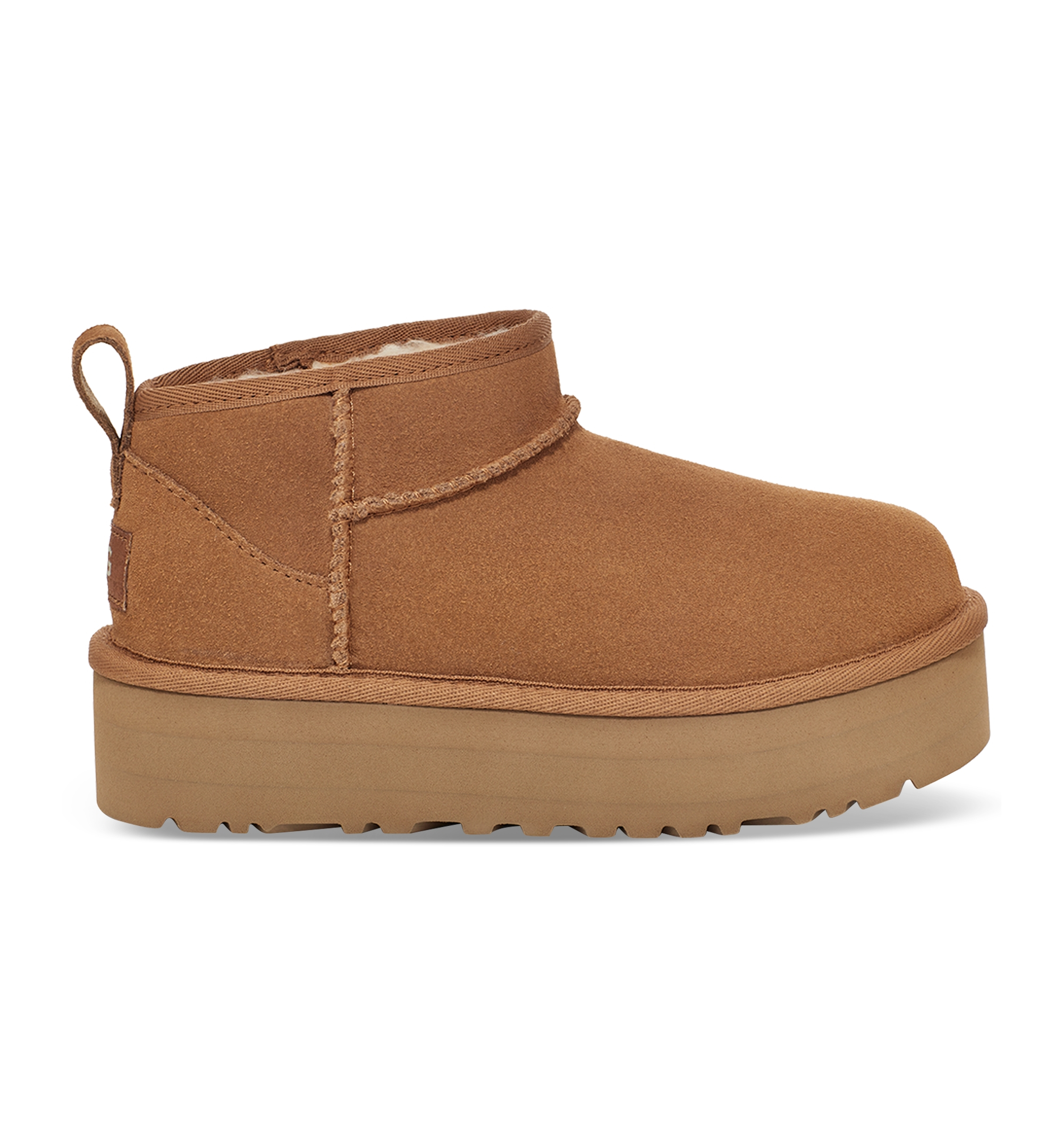 UGG® Kids Classic Ultra Mini Platform Booties - Chestnut