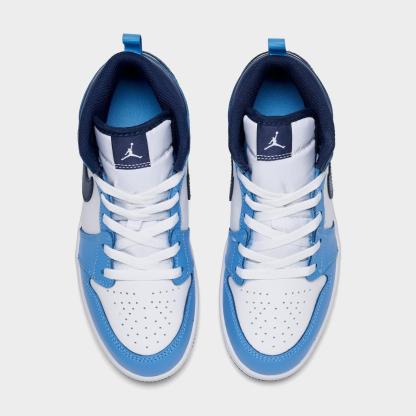 Little Kids' Air Jordan Retro 1 Mid Casual Shoes - Midnight Navy/University Blue - view 5