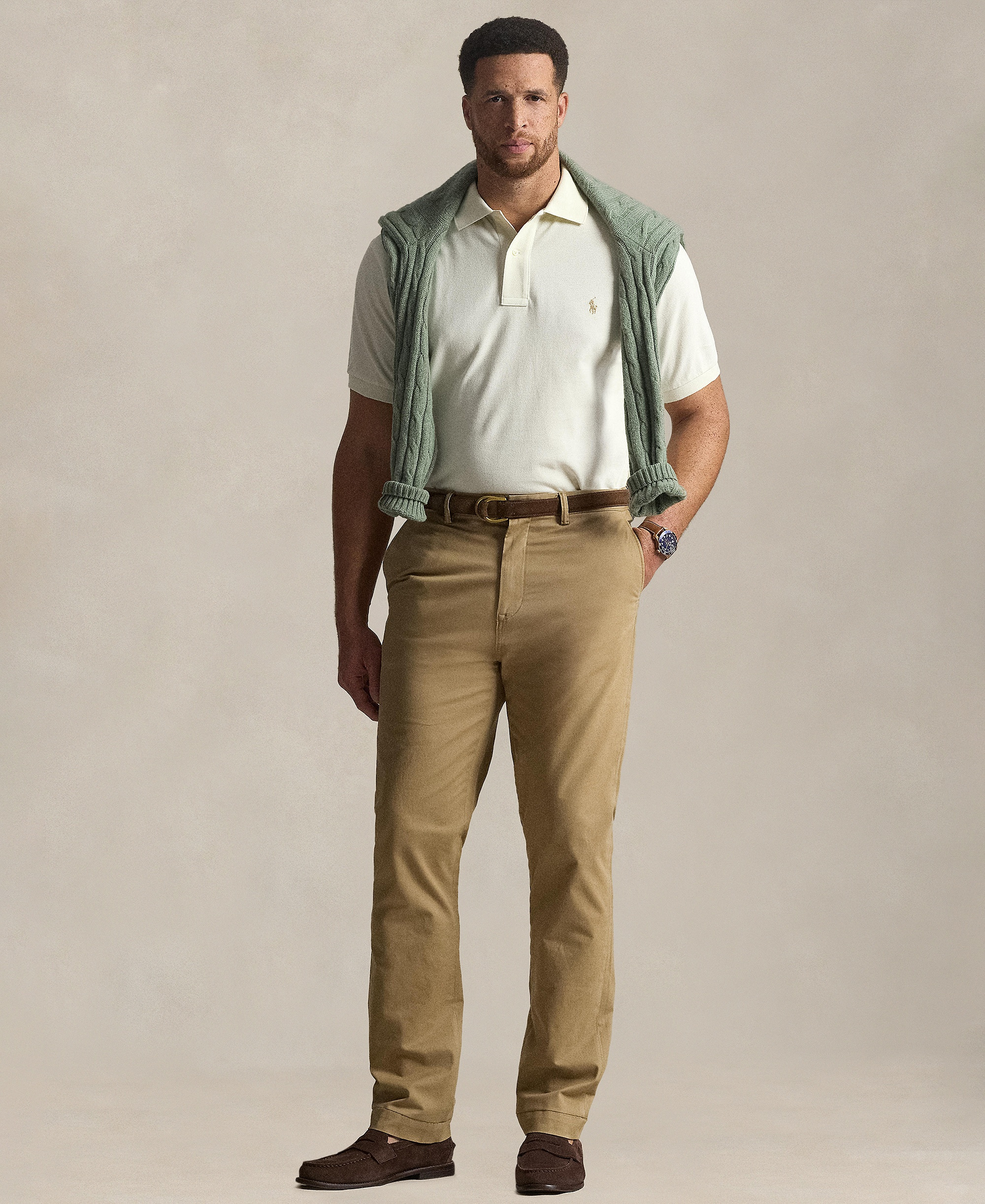 Polo Ralph Lauren Men's Big & Tall The Iconic Mesh Polo Shirt - Parchment Cream