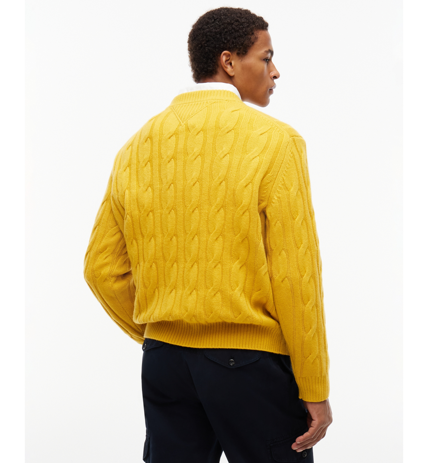 Tommy Hilfiger Men's American Icons Cable Crewneck Lambswool Sweater, Macy’s Exclusive - Ornamental Yellow