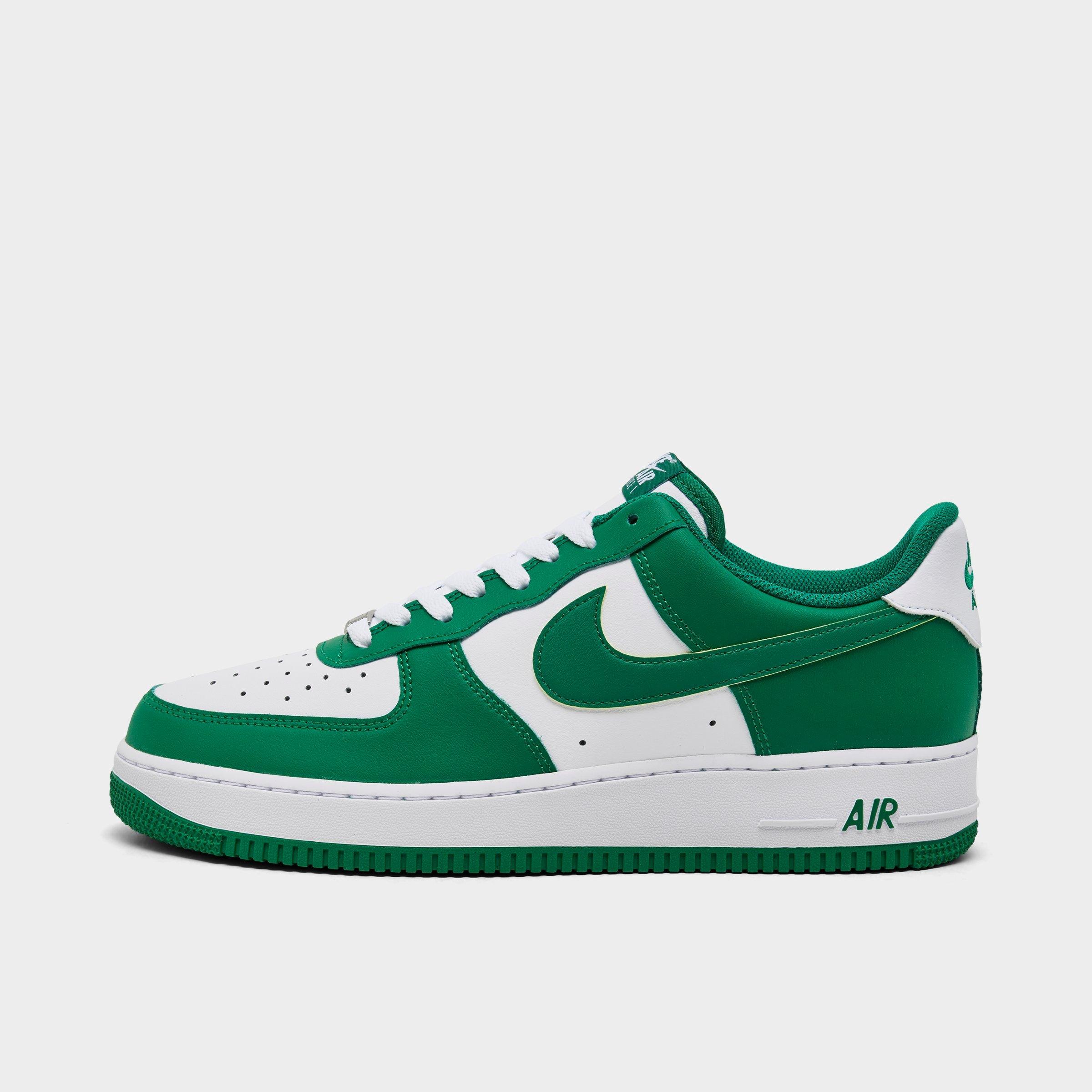 Men's Nithtke Air Force 1 '07 Casual Shoes - Part 1 - White/Malachite/White - Left shoe facing left. Outside of the shoe.