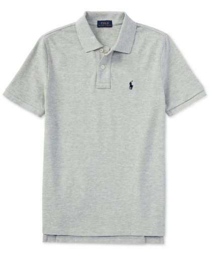 Polo Ralph Lauren 8-20 Boys' Cotton Mesh Logo Polo Shirt - New Grey Heather