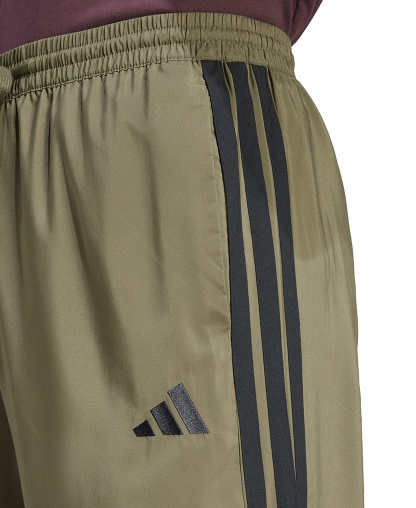 adidas Men's Stanford Essential Three-Stripes Open Hem Track Pants - Olive/blk