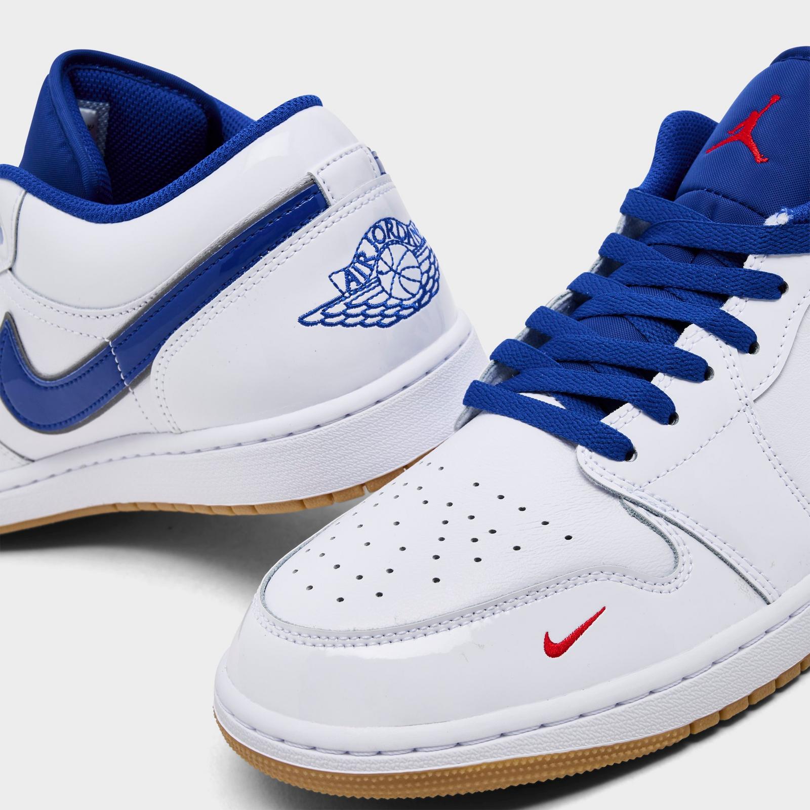 Men's Air Jordan Retro 1 Low SE Casual Shoes - White/Old Royal/Gum Yellow/University Red - view 3