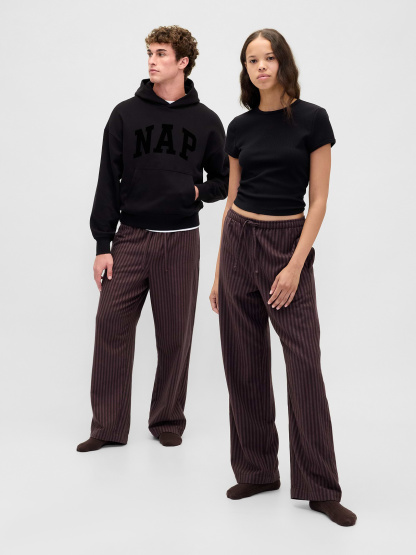 Adult Softest Flannel PJ Pants - Brown stripe