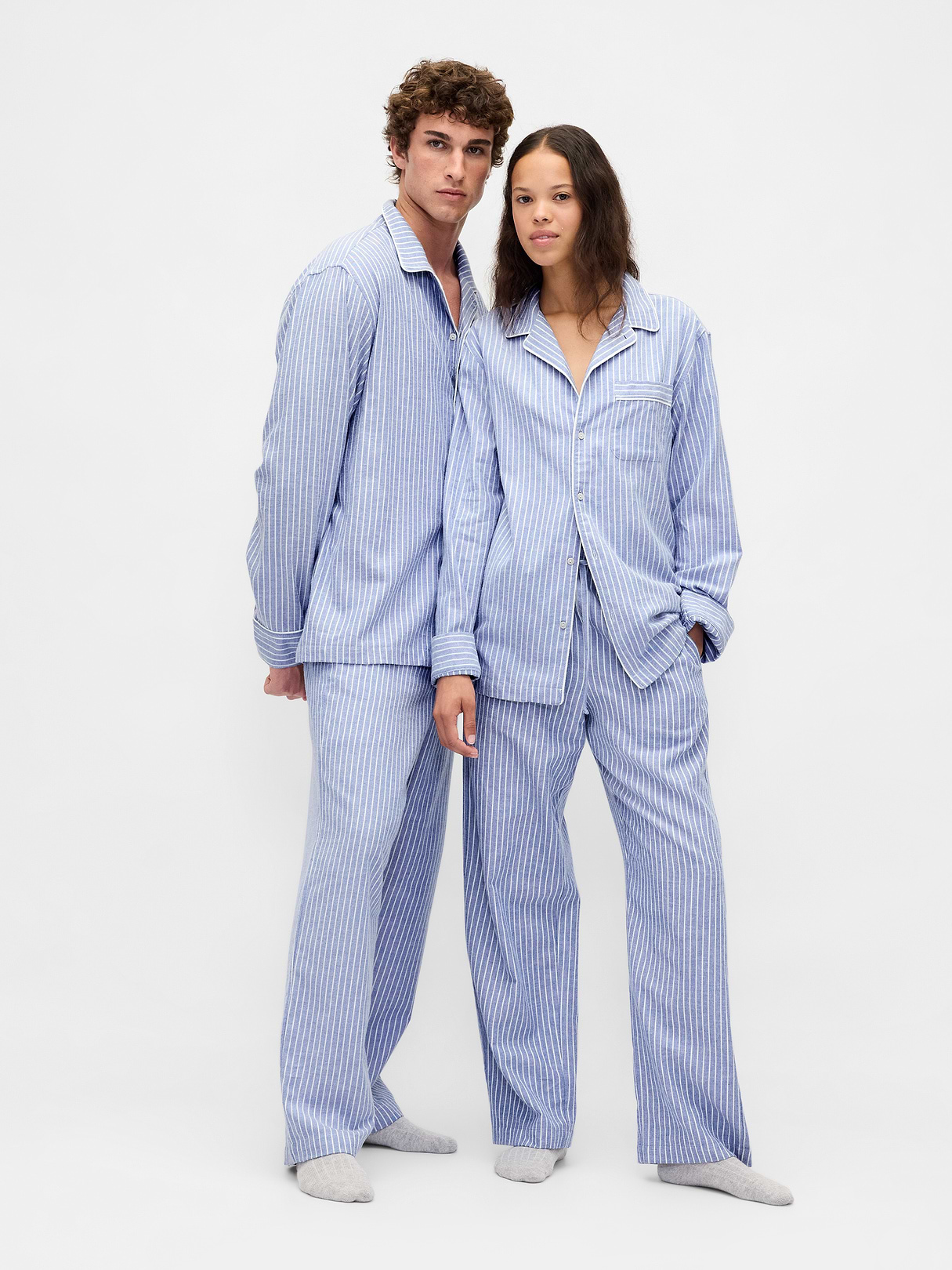 Adult Softest Flannel PJ Pants - Blue pinstripe