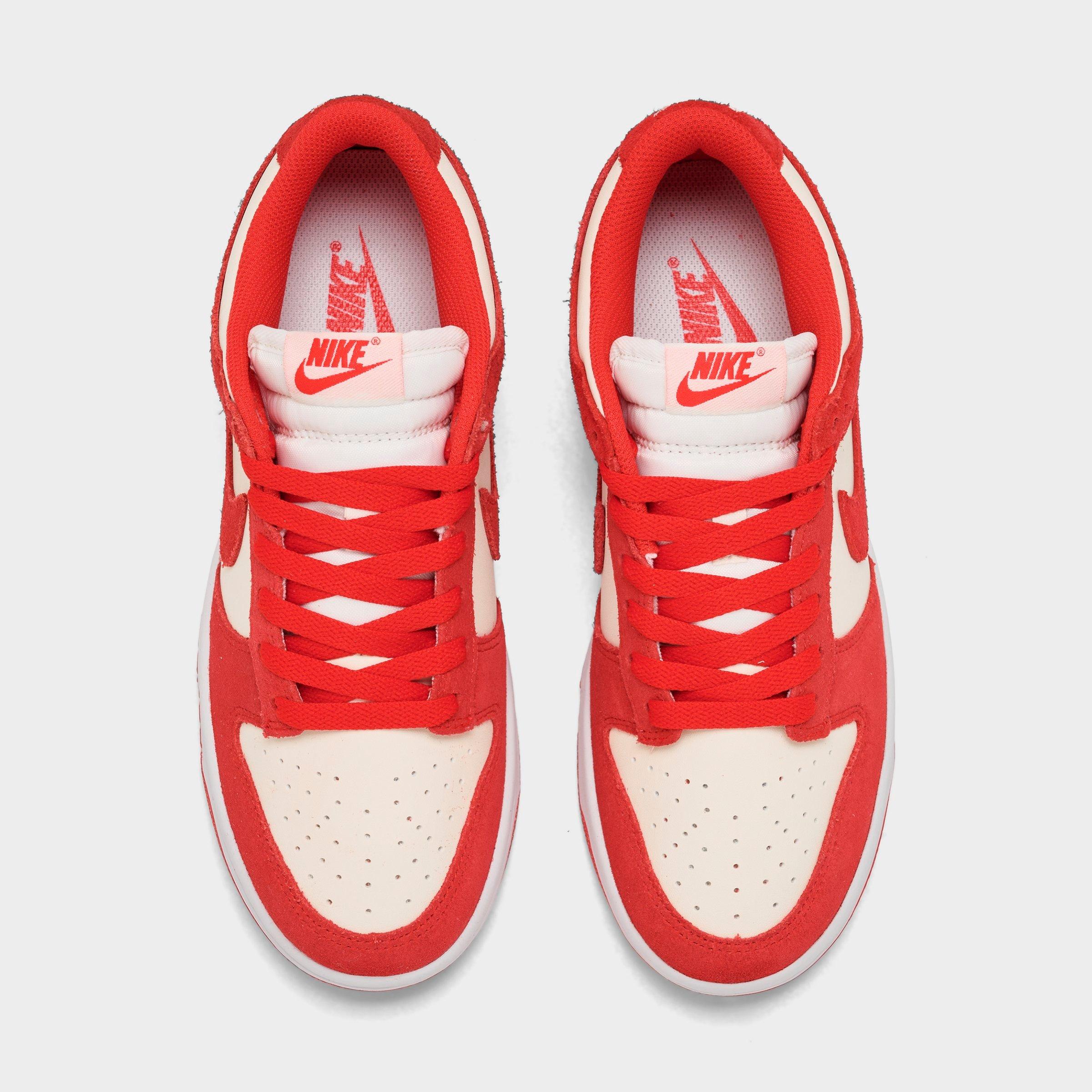 Women's Nithtke Dunk Low Suede Casual Shoes - Sail/Light Crimson/White/Metallic Silver - Top view