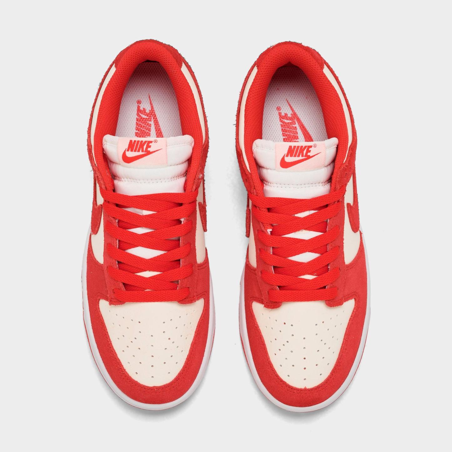 Women's Nithtke Dunk Low Suede Casual Shoes - Sail/Light Crimson/White/Metallic Silver - Top view