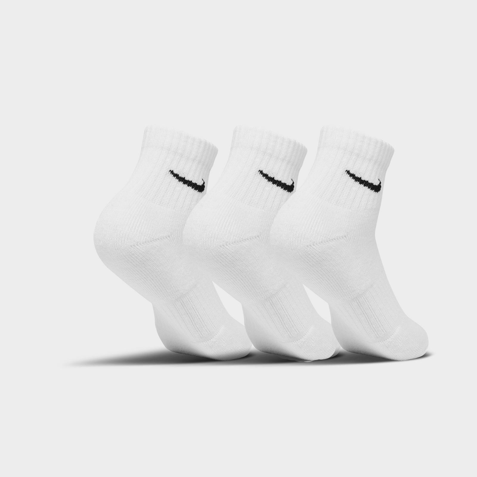 Nike Everyday Cushioned Training Ankle Socks (3-Pack) - White/Black