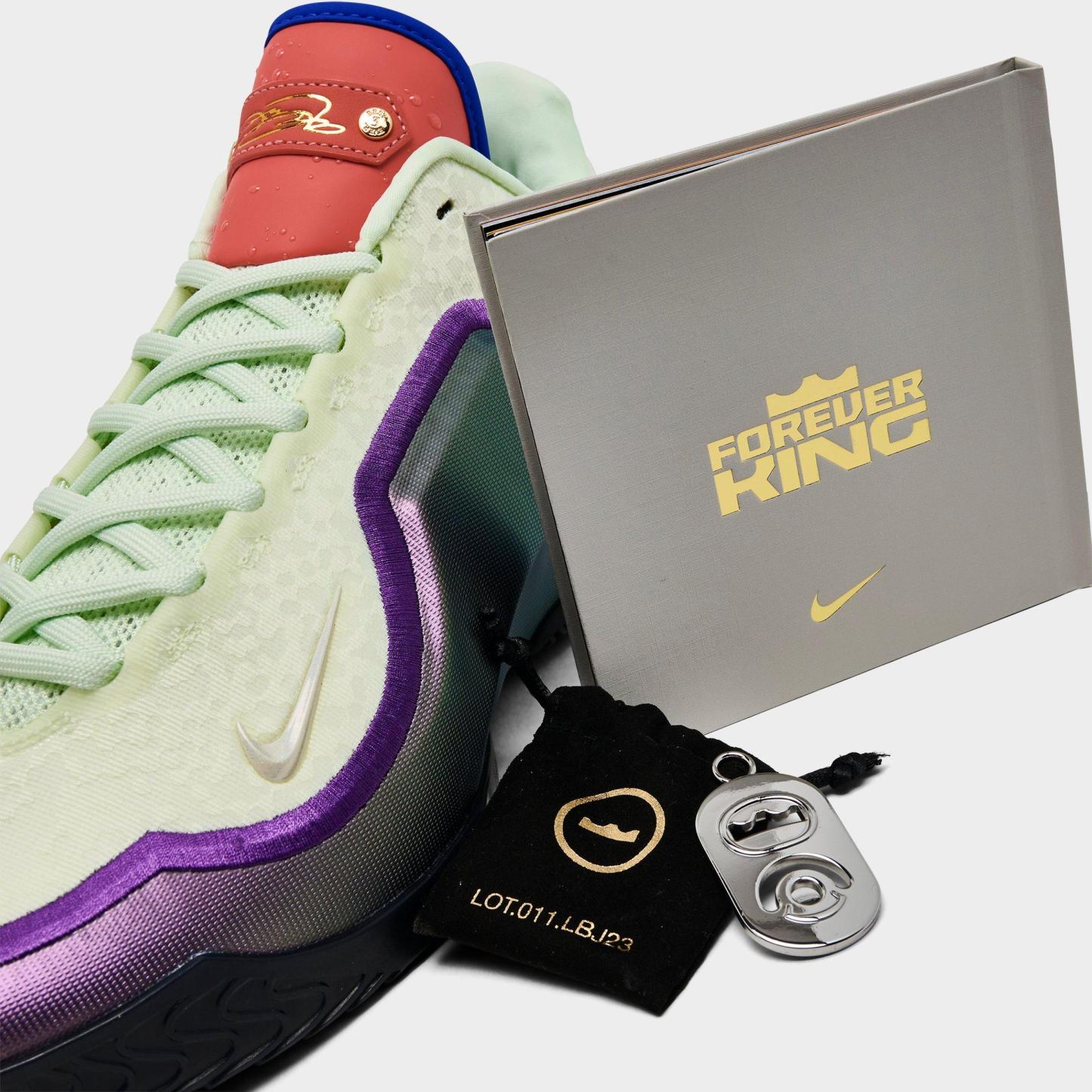 Men's Nithtke LeBron 23 Basketball Shoes - Volt Tint/Multi-Color/Black/Magic Ember - Detail shot
