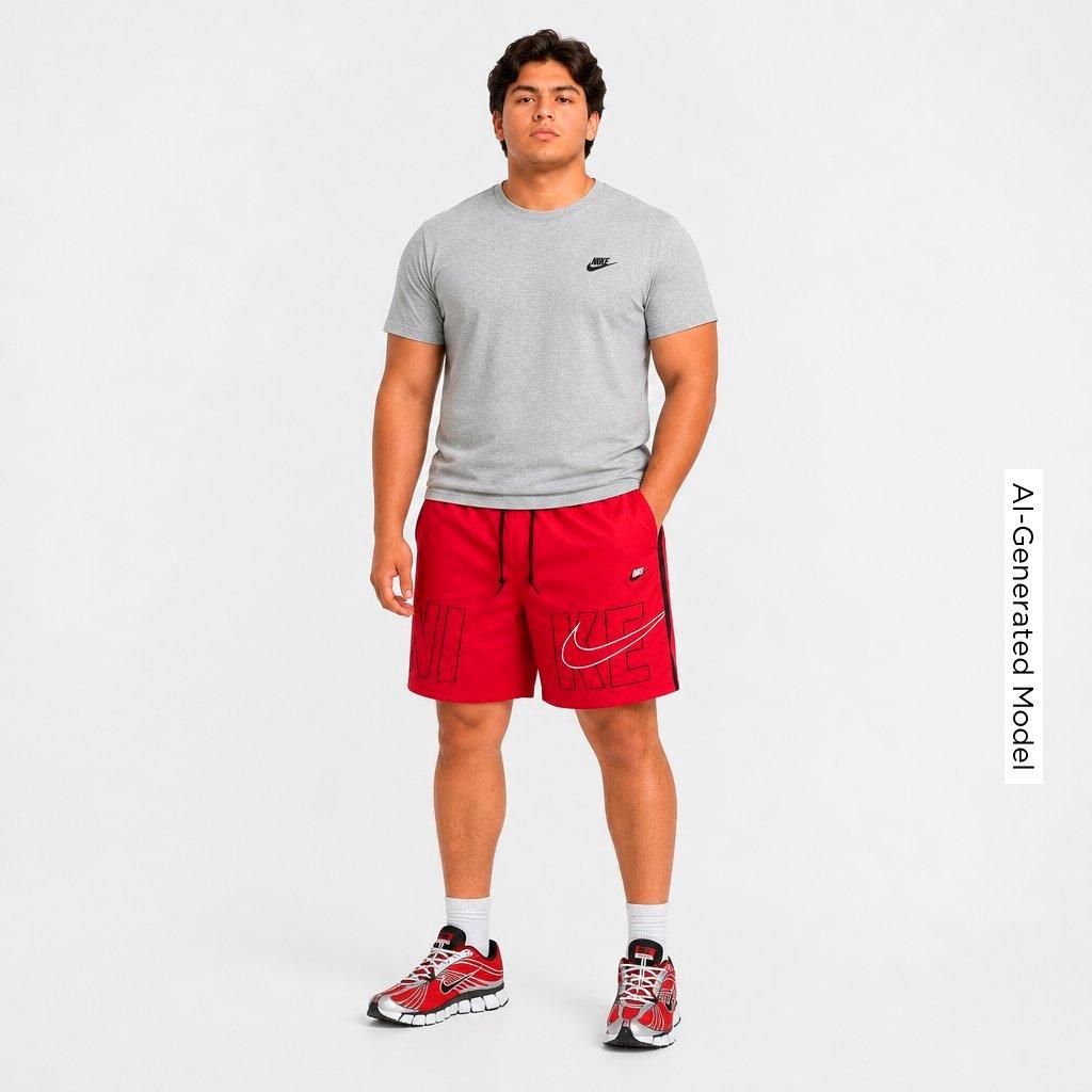 Men's Nithtke Sportswear Club Gel Block Sport Shorts - Gym Red/Black/White