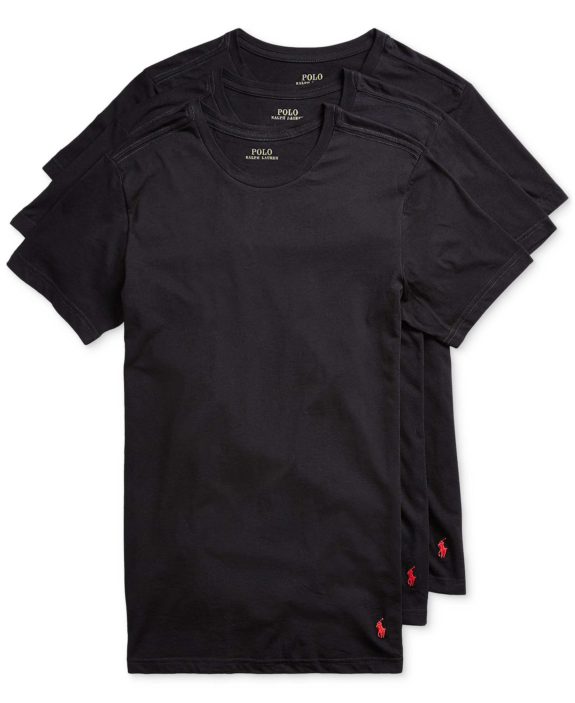 Polo Ralph Lauren Men's 3-Pack Slim Fit Crewneck Undershirt - Polo Black