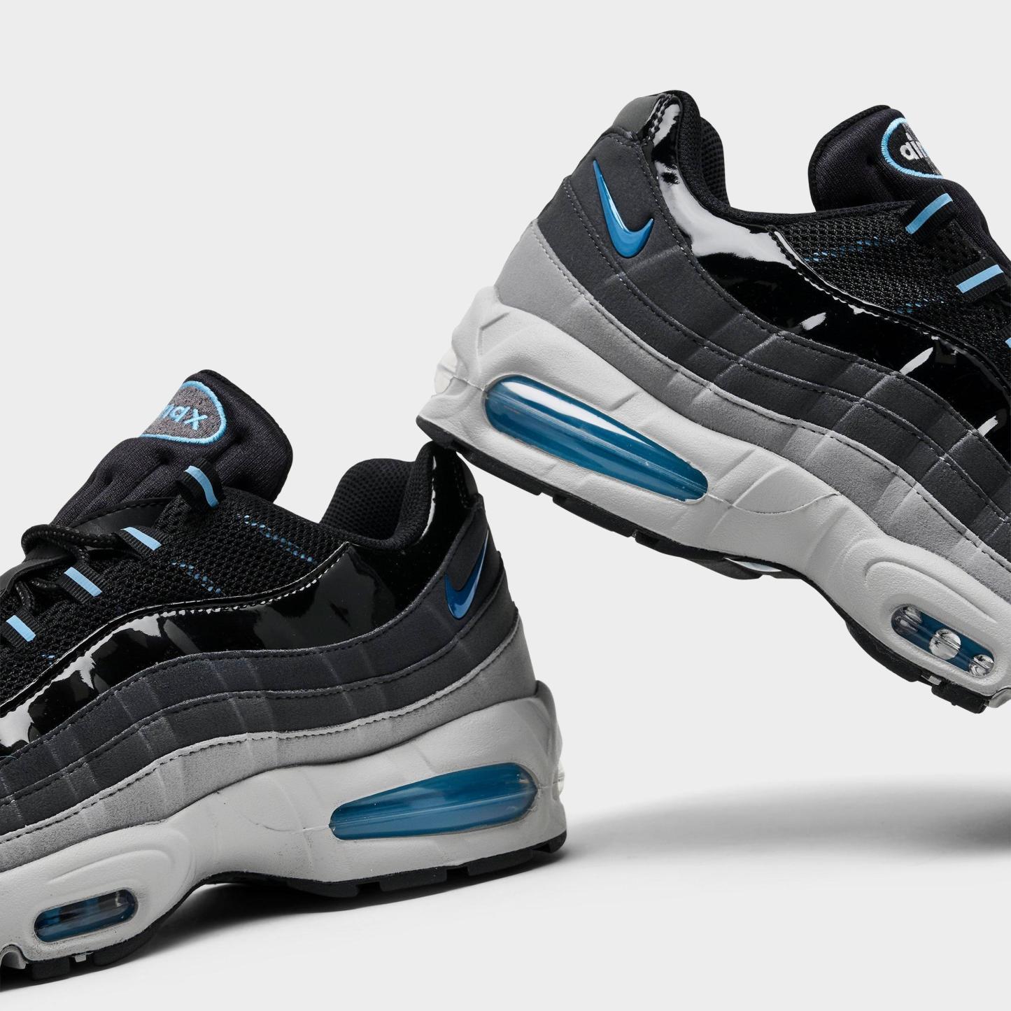 Men's Nithtke Air Max 95 Big Bubble Scorpion Casual Shoes - Part 1 - Black/Grey Fog/Anthracite/Football Blue - Detail shot