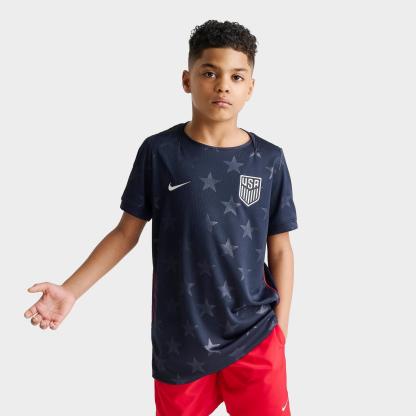 Big Kids' Nike USA 26 Stadium Away Dri-FIT Replica Soccer Jersey - Dark Obsidian/University Red