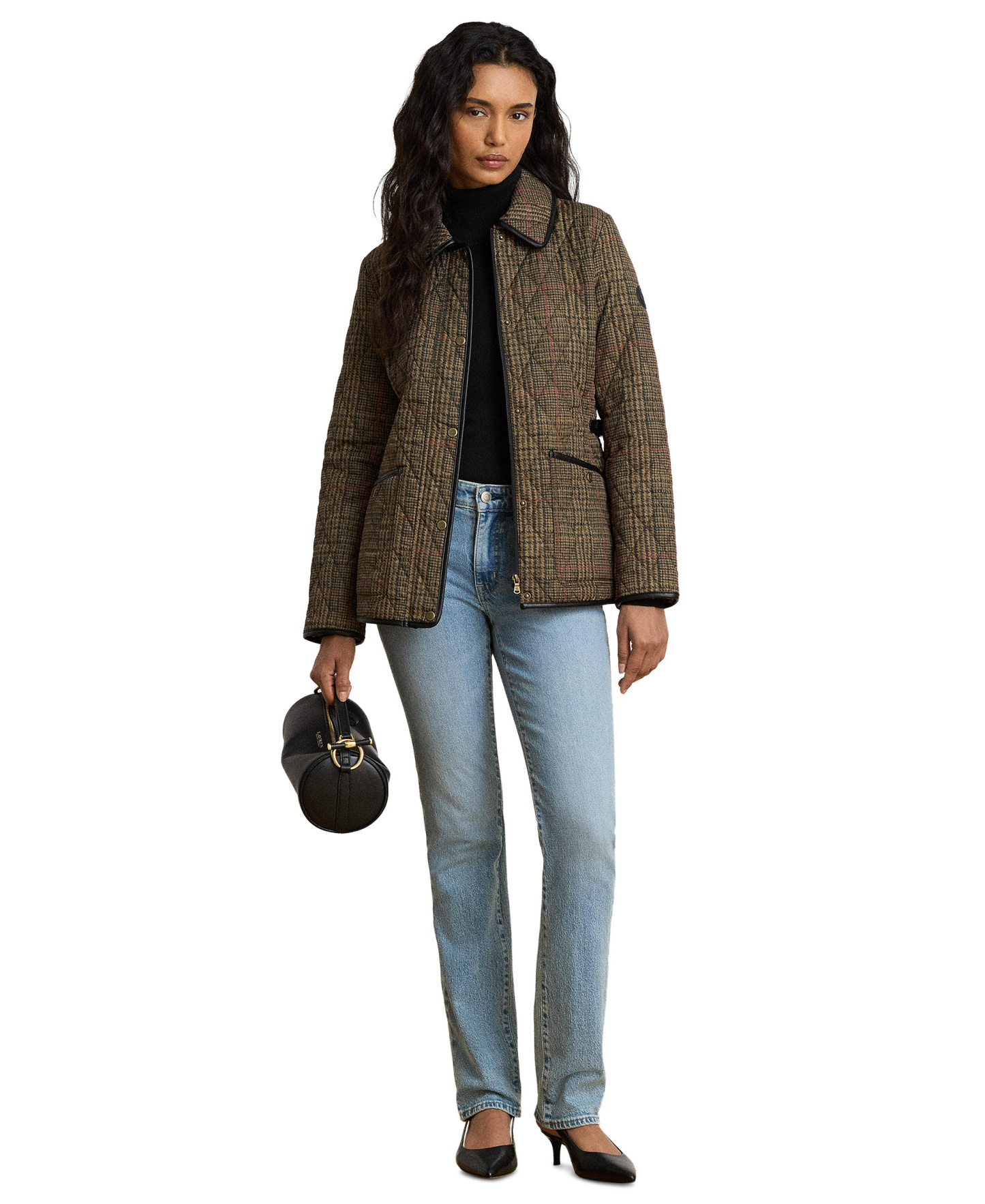 Lauren Ralph Lauren Petite Quilted Velboa-Lined Jacket, Created for Macy's - Grand Loden Plaid