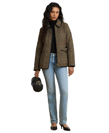 Lauren Ralph Lauren Petite Quilted Velboa-Lined Jacket, Created for Macy's - Grand Loden Plaid
