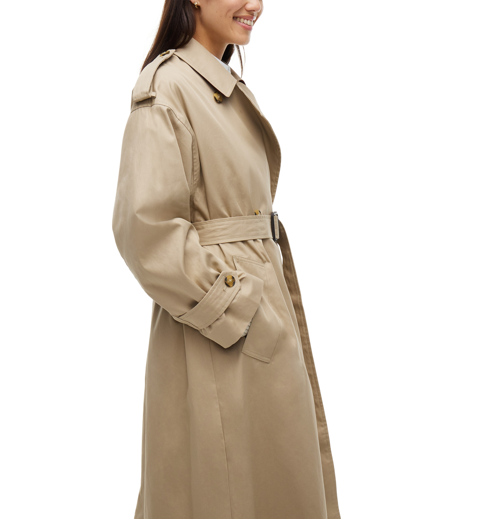 Tommy Hilfiger Women's American Icons Oversized Double-Breasted Trench Coat, Macy's Exclusive - Beige