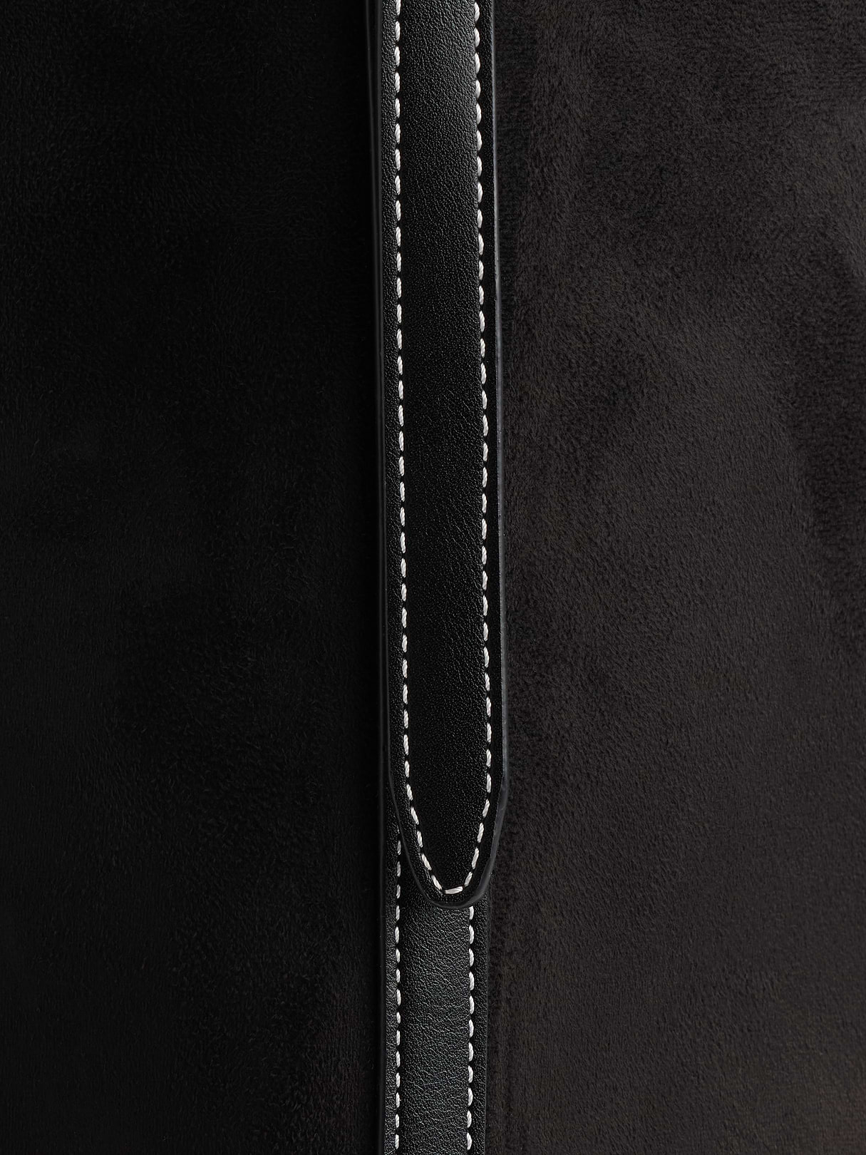 Vegan Suede Bucket Bag - True black