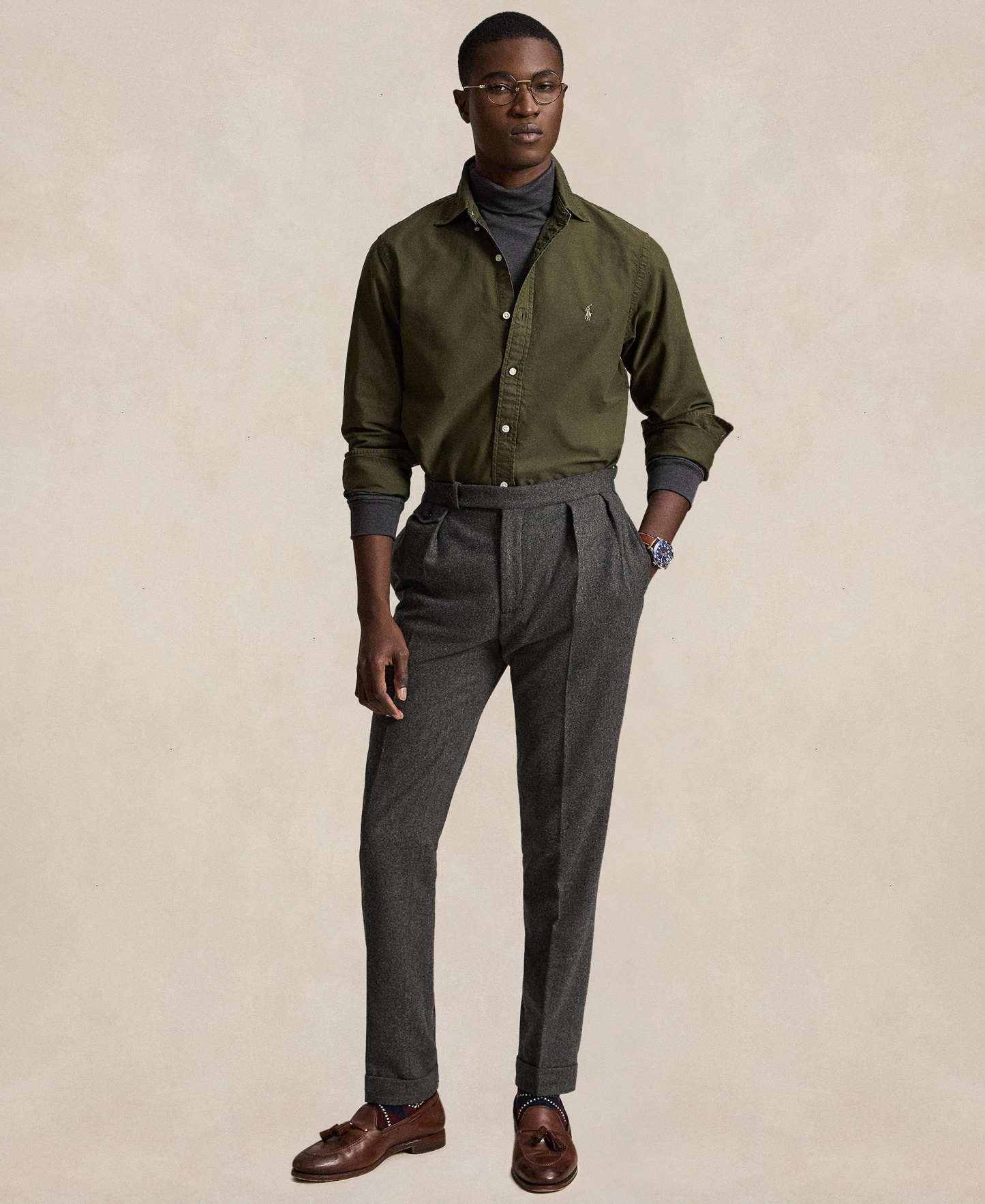 Polo Ralph Lauren Men's Garment-Dyed Oxford Shirt - Company Olive