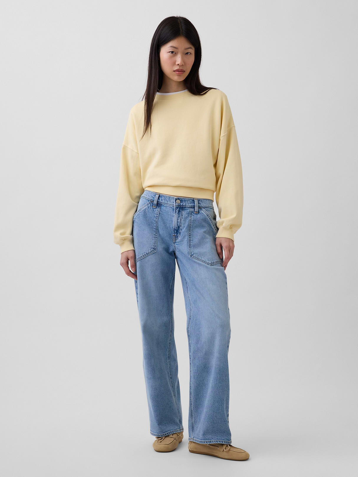 Low Rise '90s Loose Jeans - Medium indigo wash